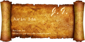 Jurin Ida névjegykártya